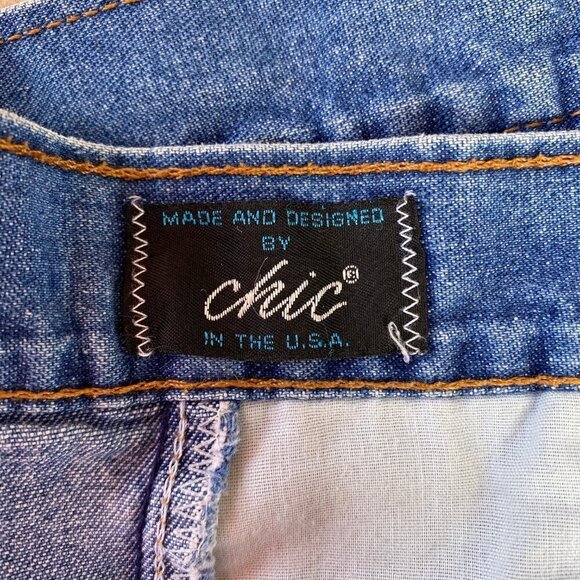 Vintage chic Denim Pleated Jean Skirt Sz 10 Small - Picture 9 of 12